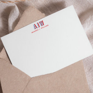COLOR BLOCK SHADOW LETTER CUSTOM MONOGRAM CARD