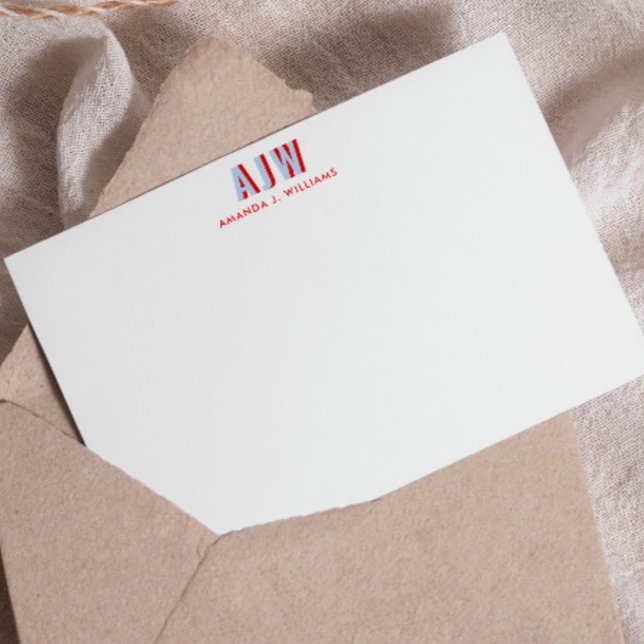 COLOR BLOCK SHADOW LETTER CUSTOM MONOGRAM  CARD (Creator Uploaded)