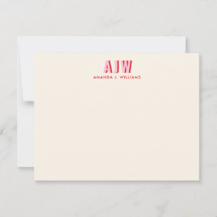 COLOR BLOCK SHADOW LETTER CUSTOM MONOGRAM CARD