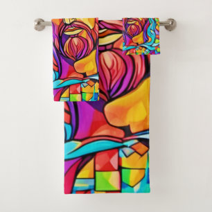 Color Burst: Beautiful Jesus Painting Bath Towel Set