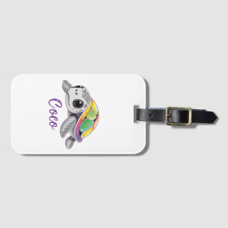 Color Burst Sea Turtle Luggage Tag