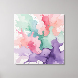 Color Burst Watercolor – Abstract Energy in Vibran Canvas Print