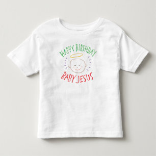 Color Chalk Happy Birthday Baby Jesus Religious Toddler T-shirt
