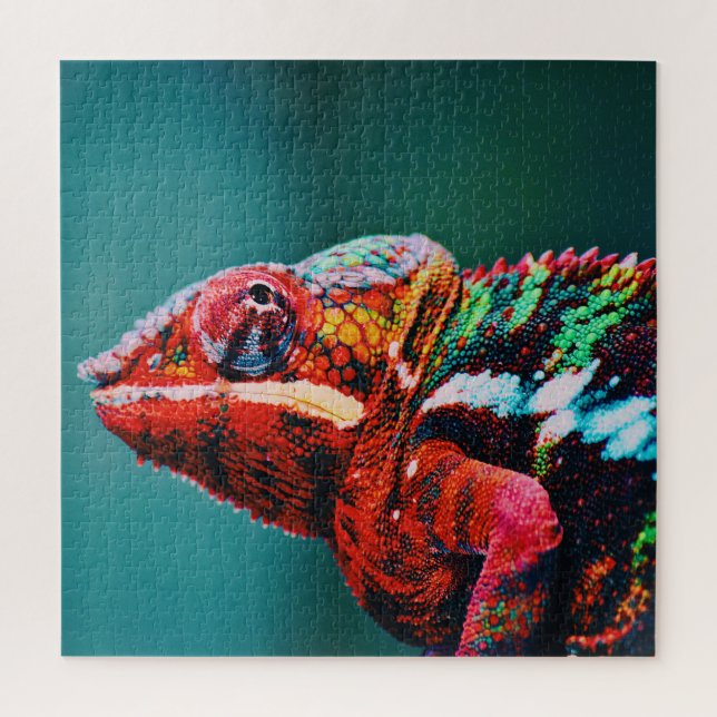 Color Changing Rainbow Chameleon Reptile Jigsaw Puzzle (Vertical)