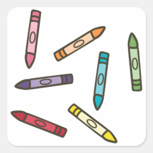 Color Crayons Square Sticker