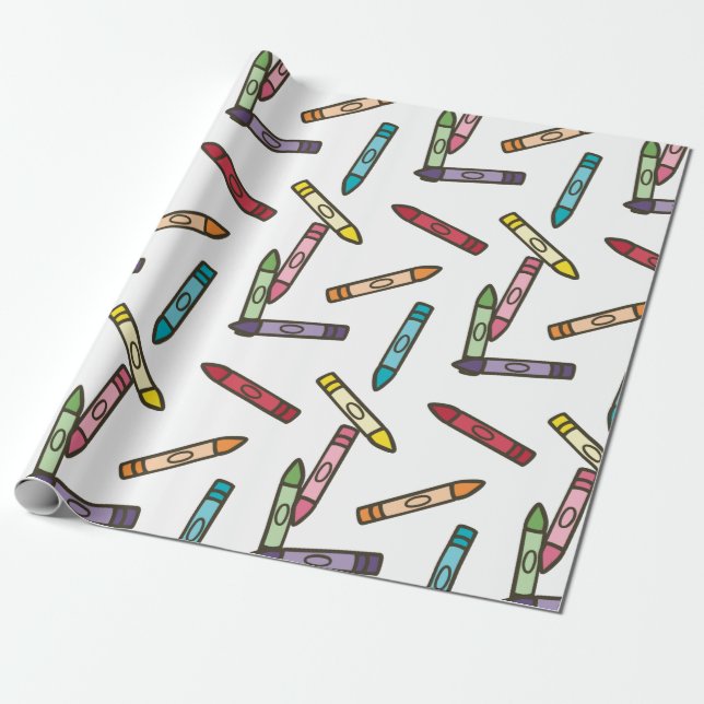 Color Crayons Wrapping Paper (Unrolled)