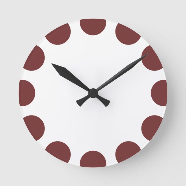 Color Crescent - Brown and White Round Clock (Front)