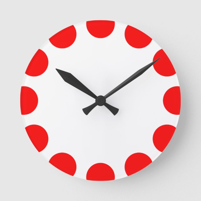 Color Crescent - Red Round Clock (Front)