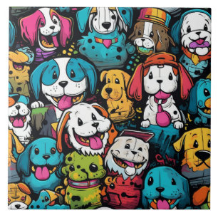 Color dogs background tile