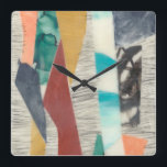 Color Edge II Square Wall Clock<br><div class="desc">Color Edge II by Jennifer Goldberger. Varying colors and textures are used to create this unique piece of art.| 158274FN</div>