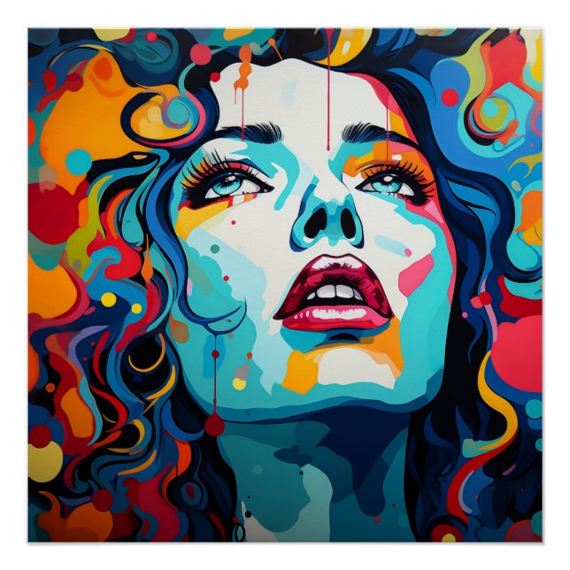 color explosion: pop-art portrait poster (Front)