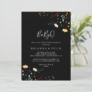 Color Garden Wildflower BabyQ Baby Shower Barbecue Invitation