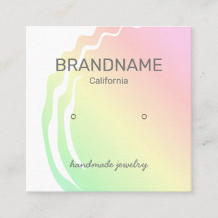 Color Gradient Ombre Rainbow Earrings Studs Logo Square Business Card