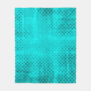 Color grunge turquoise background. Halftone elemen Fleece Blanket