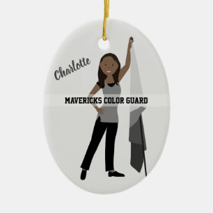 Color Guard African American Gray & Black Ceramic Ornament