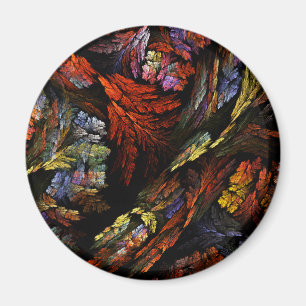 Color Harmony Abstract Art Round Magnet
