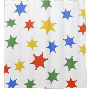 Color Hexagram sheriff icon isolated seamless patt