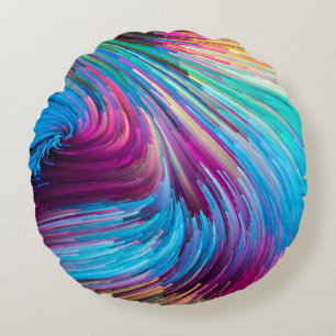 Color In Motion series. Background design of liqui Round Pillow
