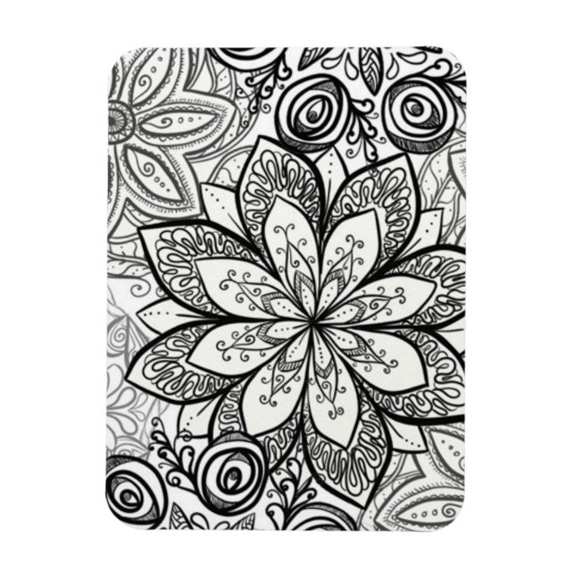 Color It Yourself Magnet - Floral 1 (Vertical)