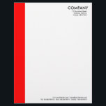 Color Margin - Red Letterhead<br><div class="desc">A modern business letter head with simple color margin. The margin is approximately 1.25" wide so allows a 1/4" offset for text with most word processor software which normally default to 1.5". Company and address details in the top right with Web and phone details aligned at the bottom, aligned approximately...</div>