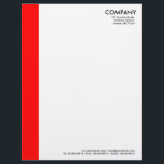 Color Margin - Red Letterhead<br><div class="desc">A modern business letter head with simple color margin. The margin is approximately 1.25" wide so allows a 1/4" offset for text with most word processor software which normally default to 1.5". Company and address details in the top right with Web and phone details aligned at the bottom, aligned approximately...</div>