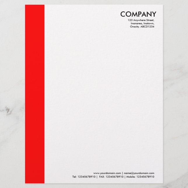 Color Margin - Red Letterhead (Front)
