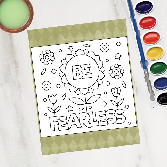 Color Me Be Fearless Inspiration Activity Cartes (Créateur téléchargé)
