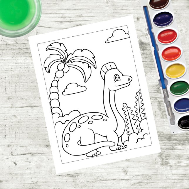 Color Me Brachiosaurus Dinosaur | Cartes d'activit (Créateur téléchargé)