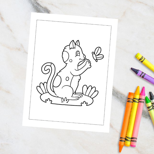 Color Me Cat & Butterfly | Cartes d'activités pour (Créateur téléchargé)