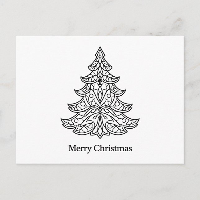 🖤 Color Me Merry – DIY Christmas Tree Postcard 🎄 (Front)
