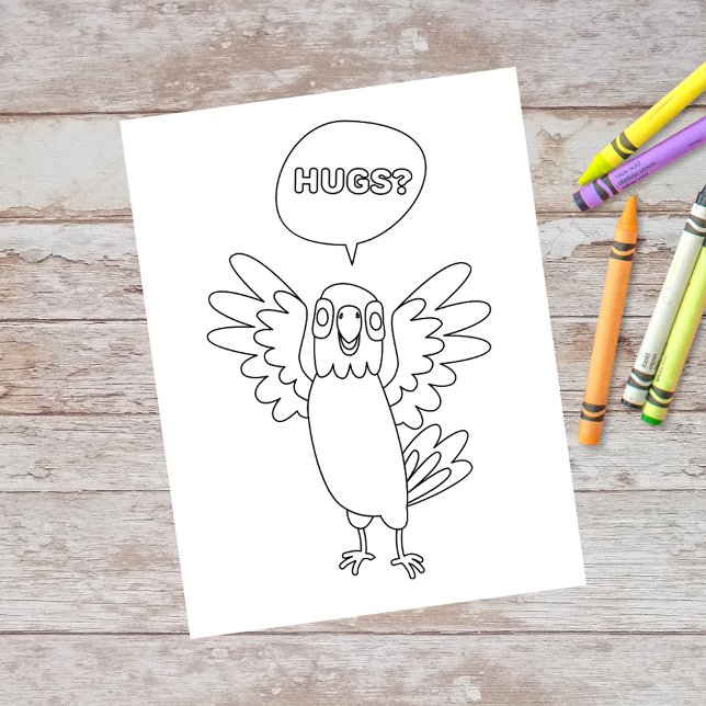 Color Me Parrot Dit Hugues | Cartes d'activité (Créateur téléchargé)
