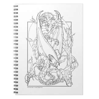 COLOR ME Spiral Notebook Fantasy Dragon