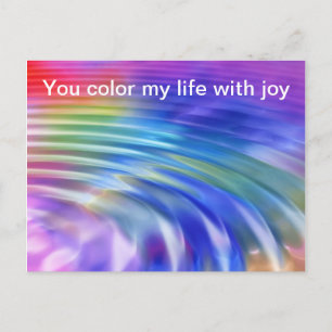 Color my life world with joy postcard
