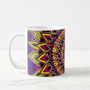 Color Pencil Purple Yellow Mandala Art Mug