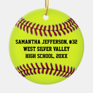 Color Photo Softball Sports Ceramic Ornament