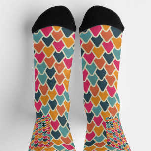 Color Pop Geometric Design – Modern Abstract Style Socks