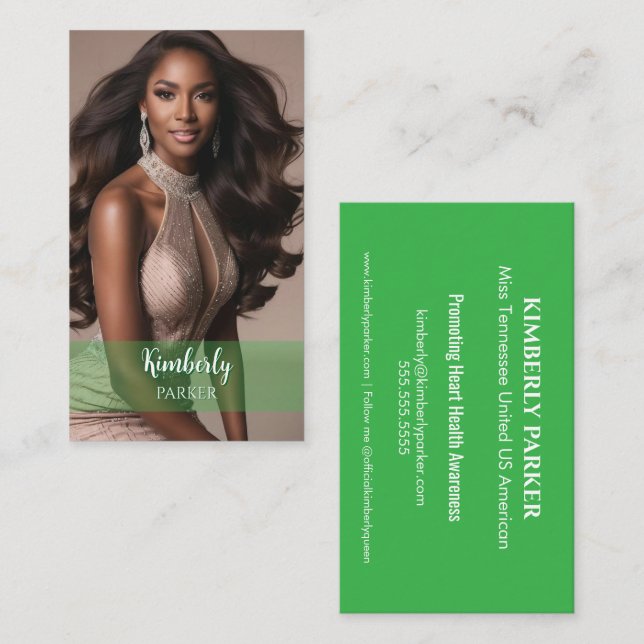 Color Pop Green Gradient Business Card (Front/Back)