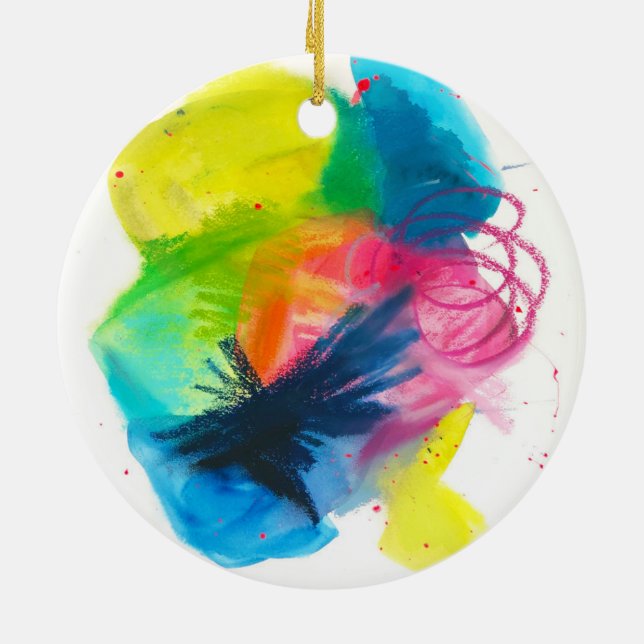 Color Scribbles Ceramic Ornament (Back)