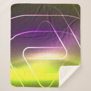 Color shiny neon lights background with abstract l sherpa blanket