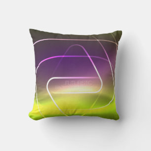 Color shiny neon lights background with abstract l throw pillow
