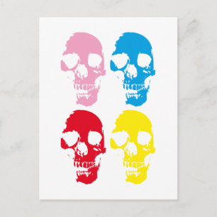 COLOR SKULLS POSTCARD