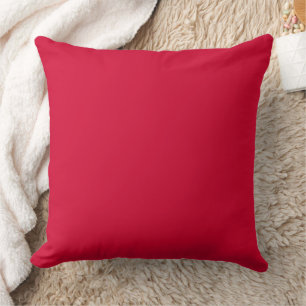 Color Solid Cherry Red  Throw Pillow