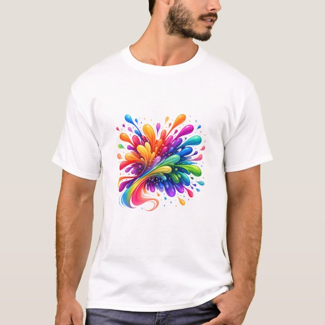 Color Splash Abstract Art Gift T-Shirt | Colorful  (Front)