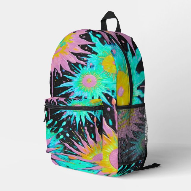 Color Splash Abstract Art Printed Backpack (Back Corner Right)