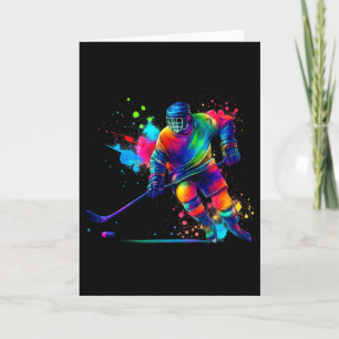 Color Splash Hockey Player Outfit For Ice Sports L Card
