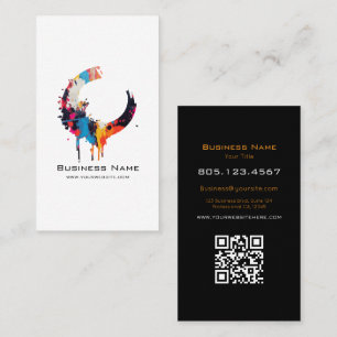 Color Splash Paint Blotches Swirl • Custom Business Card