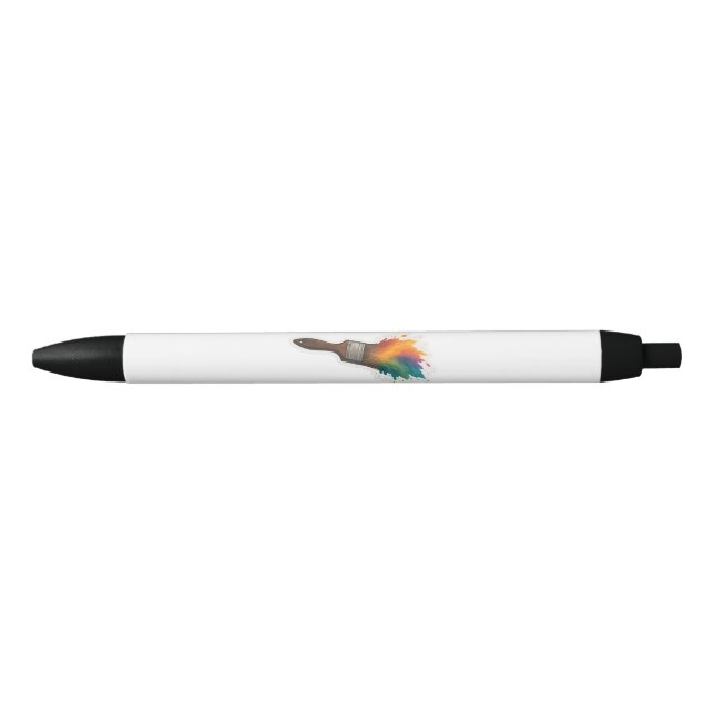 Color Splash Paintbrush Black Ink Pen (Front)