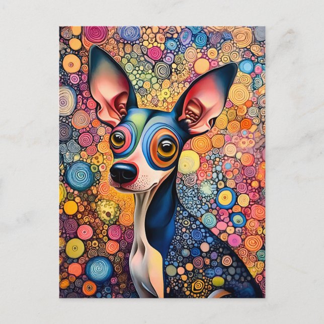 Color Splash Pop-Art Dog Portrait Postcard (Front)