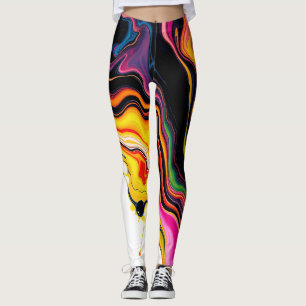 Color Splash Swirl – Vibrant Abstract Drip Art Leggings