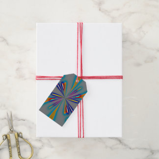 Color Starburst on Grey Gift Tags